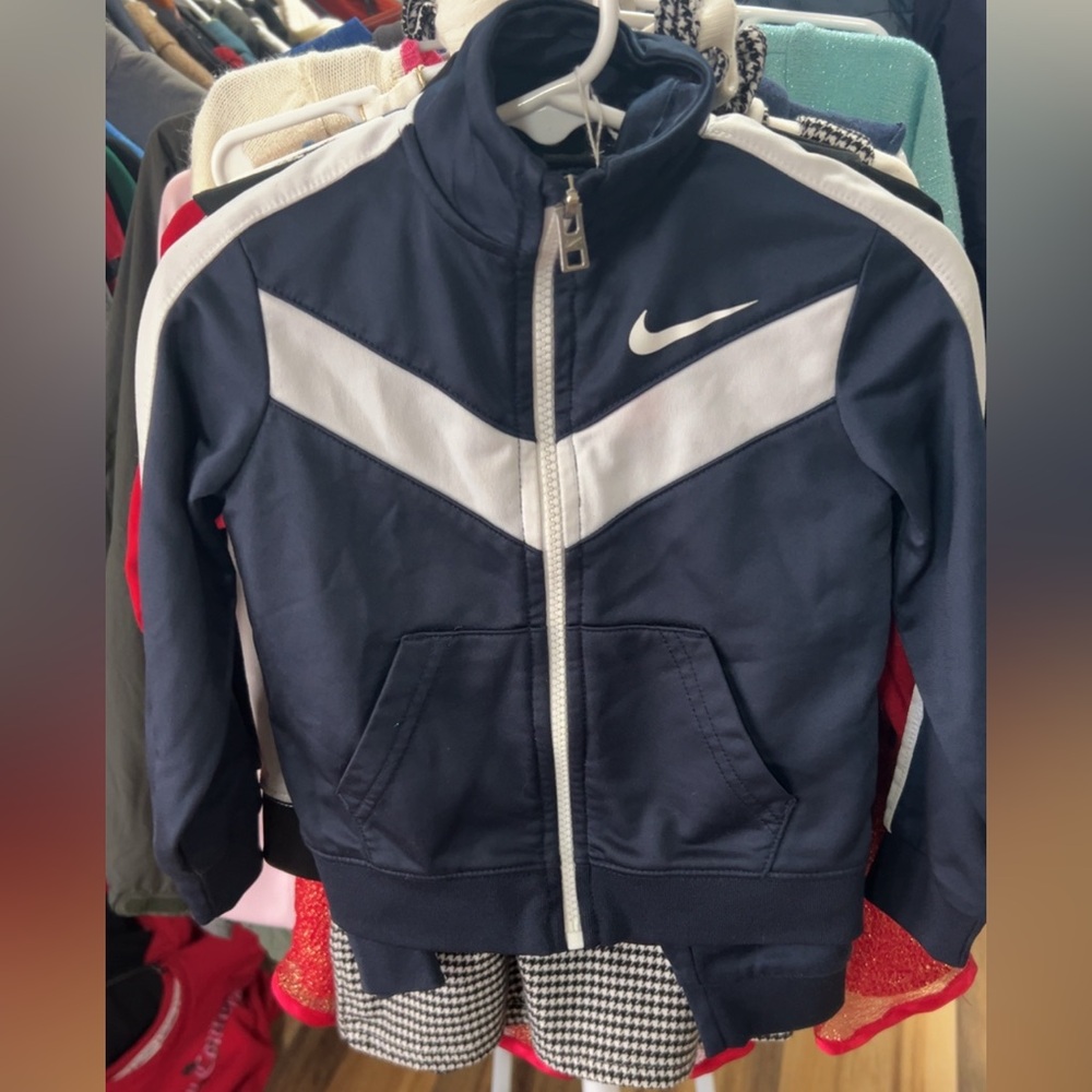 Nike Kids Navy and White Jacket and jogger set
